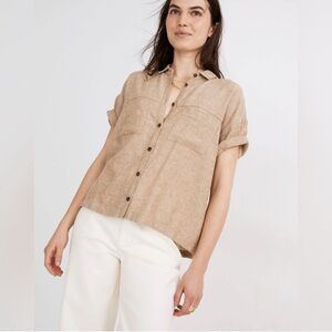 Madewell Women's Beige Button-Down Shirt